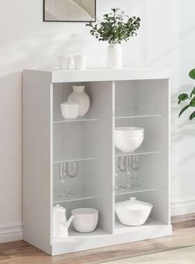 VidaXL Dressoir met LED-verlichting 81x37x100 cm wit