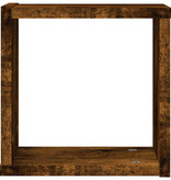 VidaXL zwevende planken Gerookt eiken Massief eikenhout Middelgroot