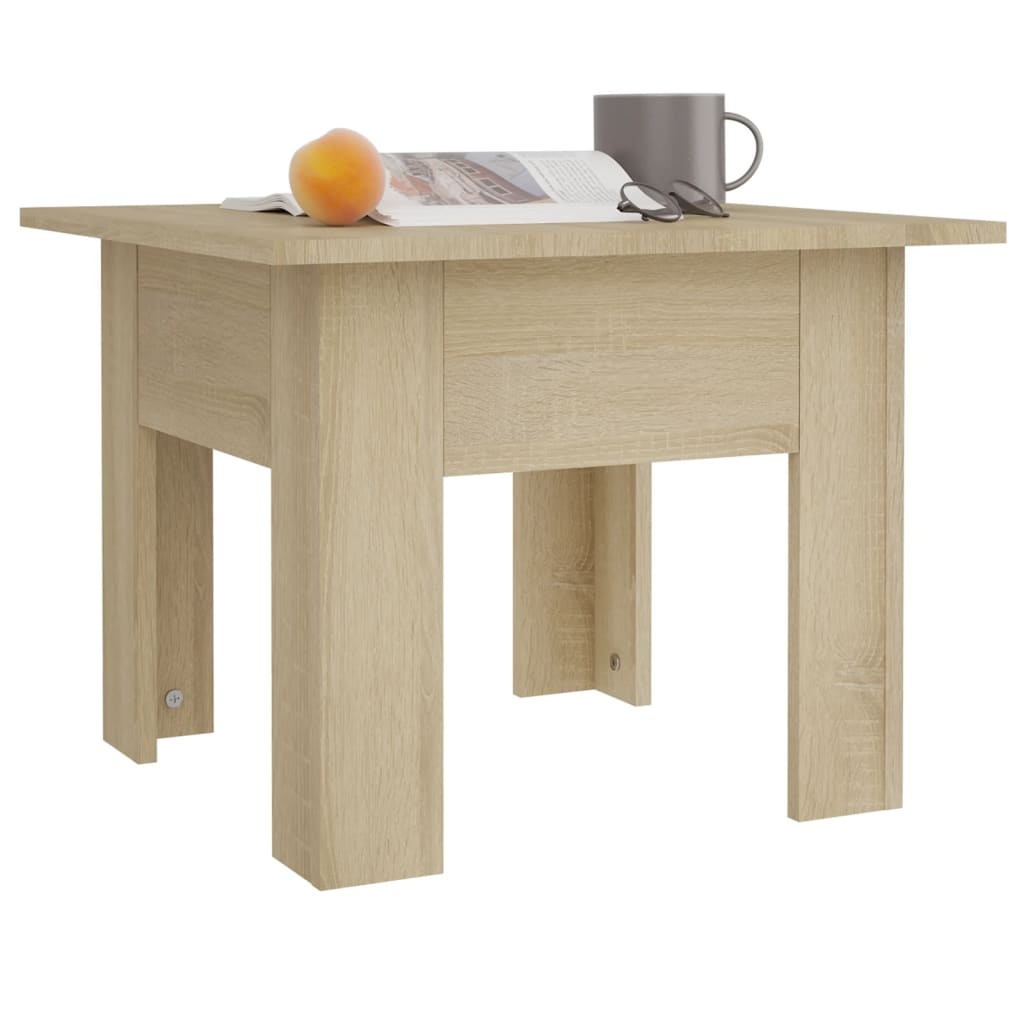 VidaXL Salontafel 55x55x42 cm bewerkt hout sonoma eikenkleurig