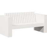 VidaXL Tuinsofa 2-zitplaats 134x60x62 cm Wit Massief Hout