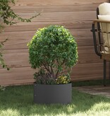VidaXL Zwarte Metalen Plantenpot Zwart Metaal 30 x 30 x 20 cm