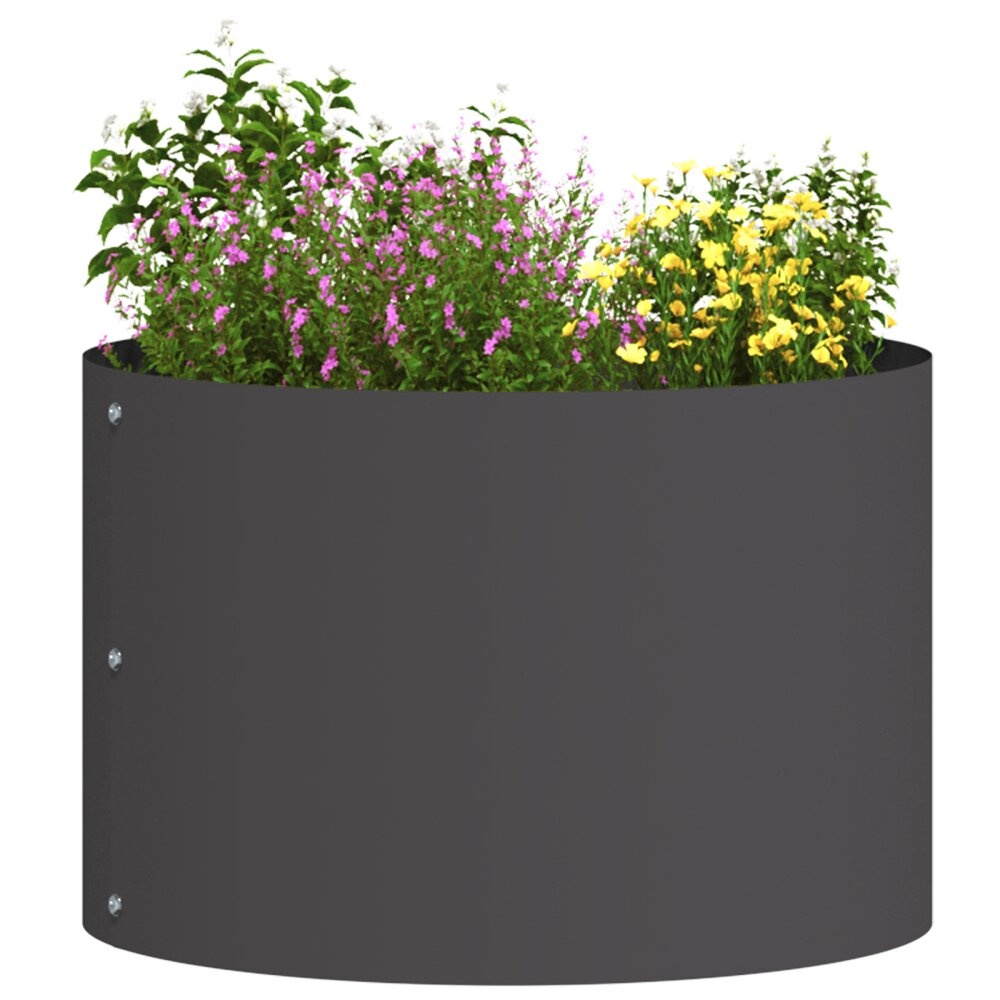 VidaXL Zwarte Metalen Plantenpot Zwart Metaal 30 x 30 x 20 cm