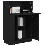 VidaXL Zwart Eiken Schrijfbureau Zwart Eiken Gelamineerd Hout Middelgroot