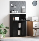 VidaXL Zwart Eiken Schrijfbureau Zwart Eiken Gelamineerd Hout Middelgroot