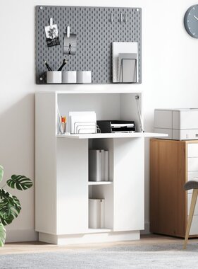 VidaXL Wit Schrijfbureau Wit Bewerkt Hout Medium Wit Schrijfbureau