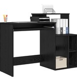 VidaXL Bureau met opslag Zwart Eiken 120,5x44x88,5 cm Bewerkt Hout