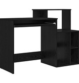 VidaXL Bureau met opslag Zwart Eiken 120,5x44x88,5 cm Bewerkt Hout