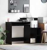 VidaXL Bureau met opslag Zwart Eiken 120,5x44x88,5 cm Bewerkt Hout