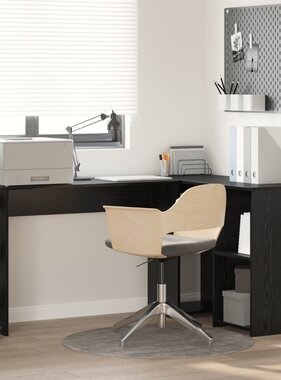 VidaXL Zwart Eiken Bureau Zwart eiken Bewerkt hout Middelgroot