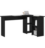 VidaXL Zwart Eiken Bureau Zwart eiken Bewerkt hout Middelgroot