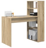 VidaXL Bureau met Opslag Sonoma Eiken 113x54x120 cm Geëngineerd Hout