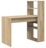 VidaXL Bureau met Opslag Sonoma Eiken 113x54x120 cm Geëngineerd Hout