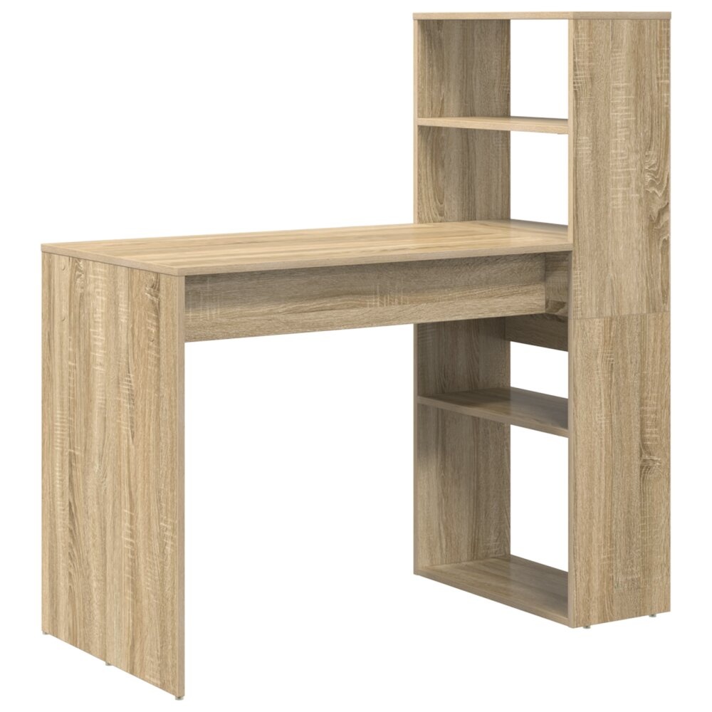 VidaXL Bureau met Opslag Sonoma Eiken 113x54x120 cm Geëngineerd Hout