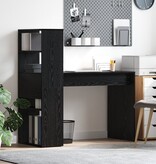 VidaXL Bureau met Opbergruimte Zwart Eiken 113x54x120 cm Bewerkt Hout