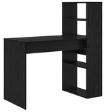 VidaXL Bureau met Opbergruimte Zwart Eiken 113x54x120 cm Bewerkt Hout