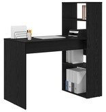 VidaXL Bureau met Opbergruimte Zwart Eiken 113x54x120 cm Bewerkt Hout