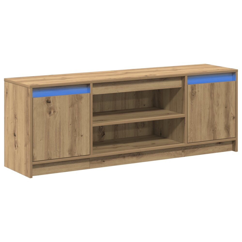 VidaXL TV Meubel met LED Artisan Eiken 139.5x34x50 cm Bewerkt Hout