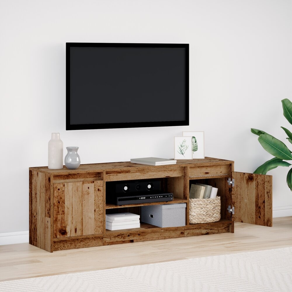 VidaXL TV Kast met LED Verweerd Hout 139.5x34x50 cm Gelaagd Hout
