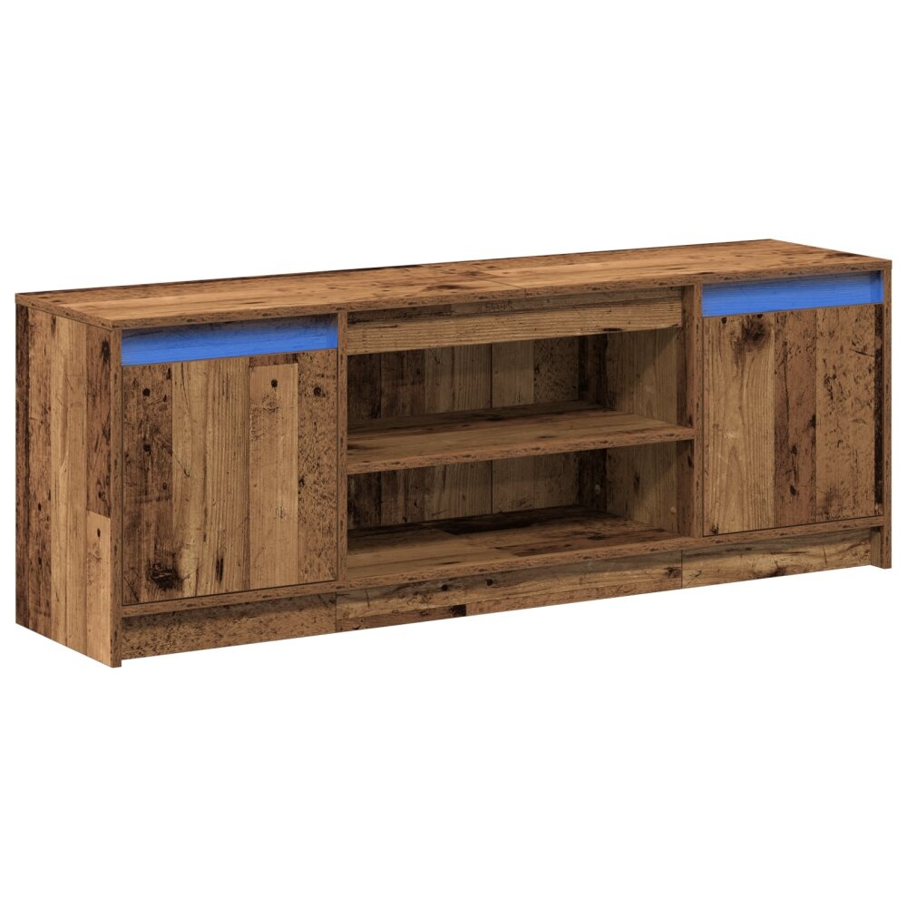 VidaXL TV Kast met LED Verweerd Hout 139.5x34x50 cm Gelaagd Hout