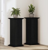 VidaXL Plantenstandaard Zwart Eiken 33x33x100 cm Geengineerd Hout