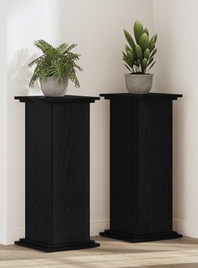 VidaXL Plantenstandaard Zwart Eiken 33x33x100 cm Geengineerd Hout