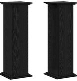 VidaXL Plantenstandaard Zwart Eiken 33x33x100 cm Geengineerd Hout