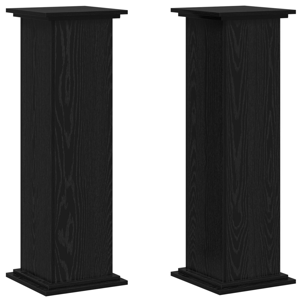 VidaXL Plantenstandaard Zwart Eiken 33x33x100 cm Geengineerd Hout