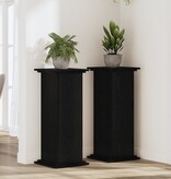 VidaXL Plantenstandaard Zwart Eiken 33x33x80 cm Geengineerd Hout