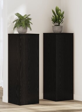 VidaXL Plantenstandaard Zwart Eiken 33x33x100 cm Gebouwd Hout