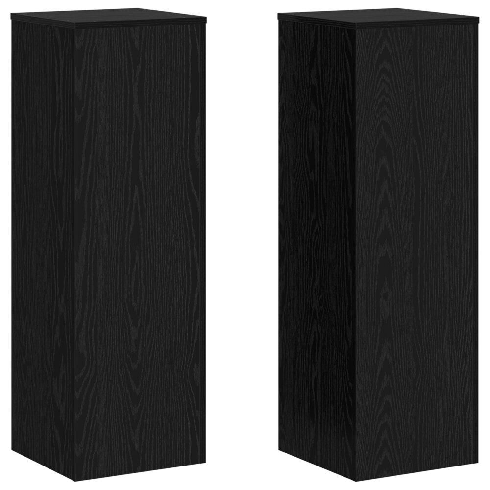 VidaXL Plantenstandaard Zwart Eiken 33x33x100 cm Gebouwd Hout