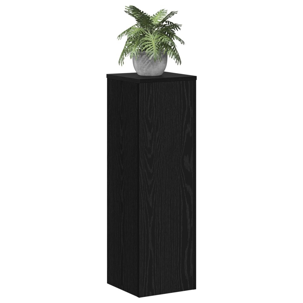VidaXL Plantenstandaarden 2 stuks Zwart Eiken 25x25x80 cm Gelaagd Hout