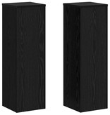 VidaXL Plantenstandaarden 2 stuks Zwart Eiken 25x25x80 cm Gelaagd Hout