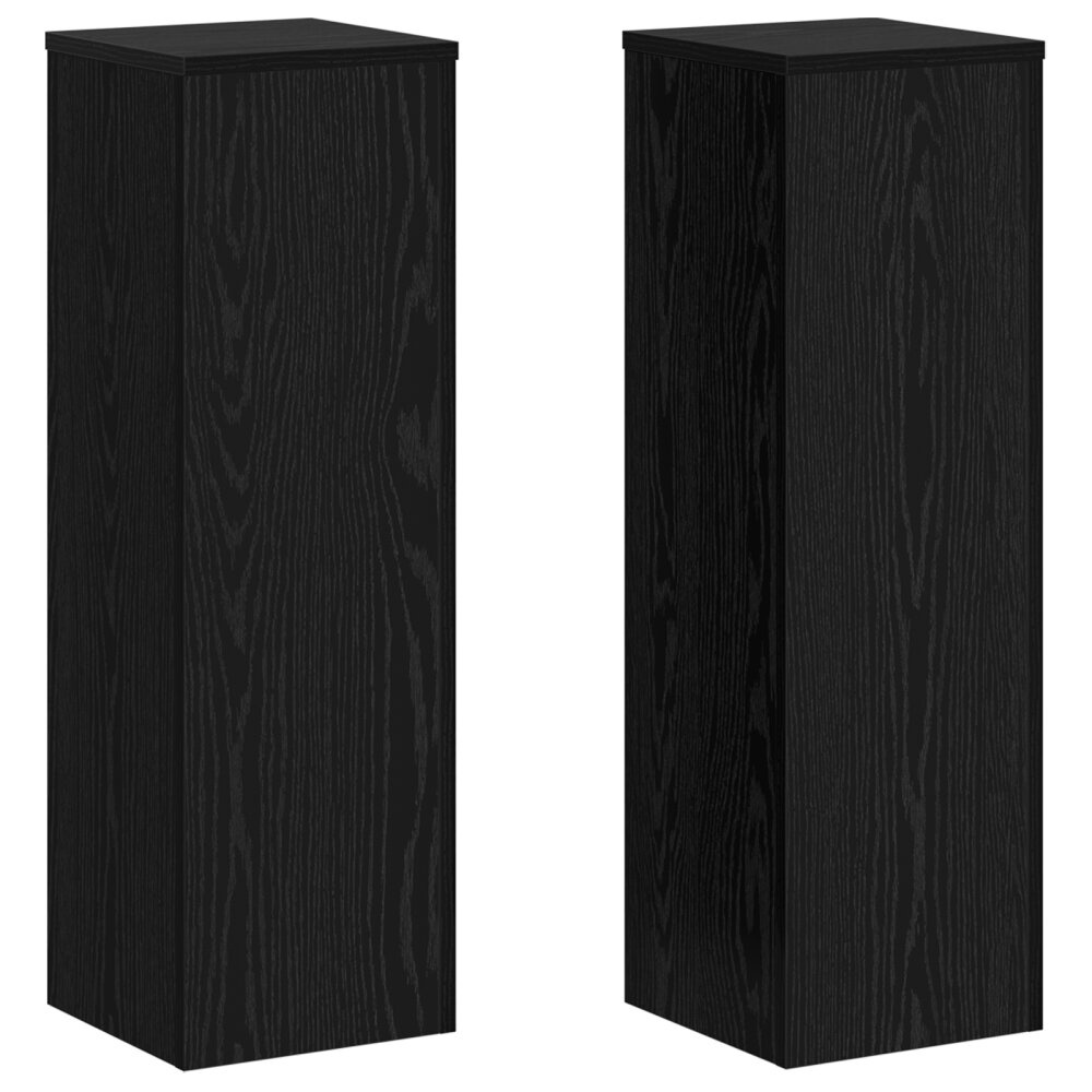VidaXL Plantenstandaarden 2 stuks Zwart Eiken 25x25x80 cm Gelaagd Hout