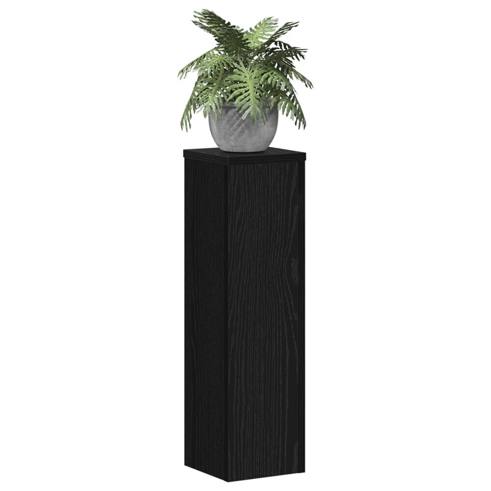 VidaXL Plantenstandaarden 2 stuks Zwarte Eiken 17x17x60 cm Bewerkt Hout