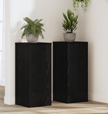 VidaXL Plantenstandaarden 2 stuks Zwart Eiken 30x30x70 cm Geengineerd Hout