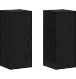 VidaXL Plantenstandaarden 2 stuks Zwart Eiken 30x30x70 cm Geengineerd Hout
