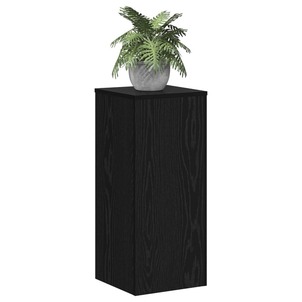 VidaXL Plantenstandaarden 2 stuks Zwart Eiken 30x30x70 cm Geengineerd Hout