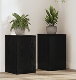 VidaXL Plantenstandaarden 2 stuks Zwart Eiken 30x30x50 cm Geengineerd Hout