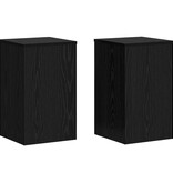 VidaXL Plantenstandaarden 2 stuks Zwart Eiken 30x30x50 cm Geengineerd Hout