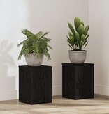 VidaXL Plantenstandaards 2 stuks Zwart Eiken 20x20x30 cm Geengineerd Hout