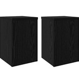 VidaXL Plantenstandaards 2 stuks Zwart Eiken 20x20x30 cm Geengineerd Hout