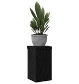 VidaXL Zwarte Eiken Plantenstand Set van 2 Zwart eiken Hout
