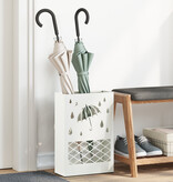 VidaXL Paraplubak Wit Metaal Medium Decoratieve Uitsparingen