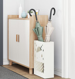 VidaXL Paraplubak Wit Metaal Medium Decoratieve Uitsparingen