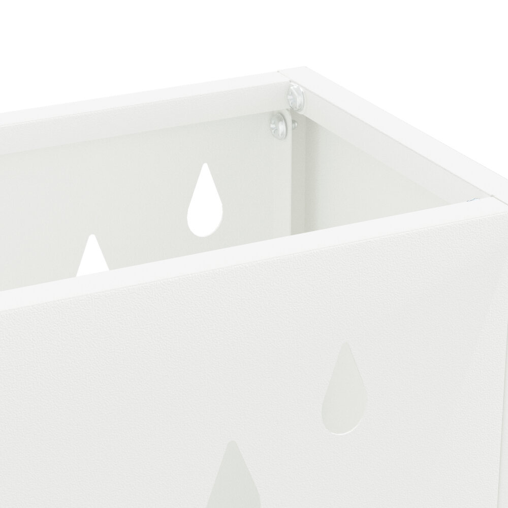 VidaXL Paraplubak Wit Metaal Medium Decoratieve Uitsparingen