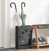 VidaXL Paraplubak Zwart Metaal Medium Paraplubak Rechthoekig Modern