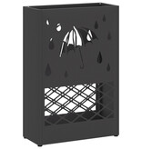 VidaXL Paraplubak Zwart Metaal Medium Paraplubak Rechthoekig Modern