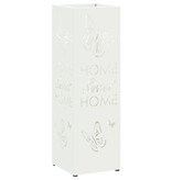 VidaXL Paraplubak Wit Metaal Middelgroot Decoratieve Inzetten