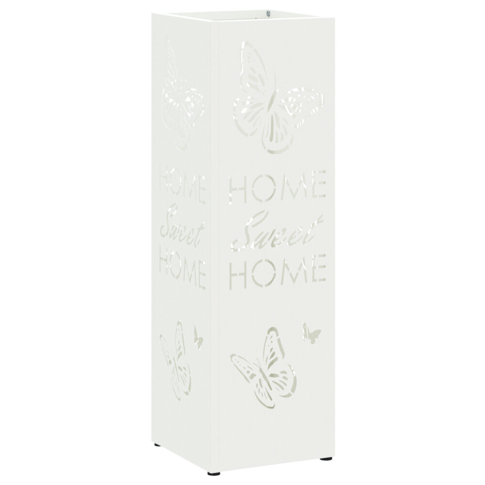 VidaXL Paraplubak Wit Metaal Middelgroot Decoratieve Inzetten