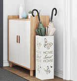 VidaXL Paraplubak Wit Metaal Middelgroot Decoratieve Inzetten